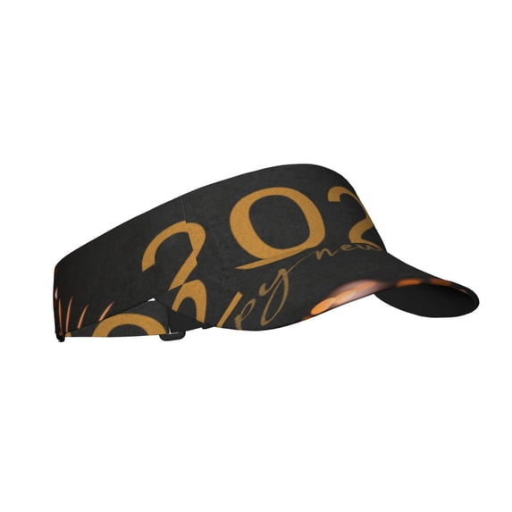 Kdxio Happy New Year 2024 Print Sun Visor Hat Golf Visor Adjustable Velcro Outdoor Sports Cap For Men Women