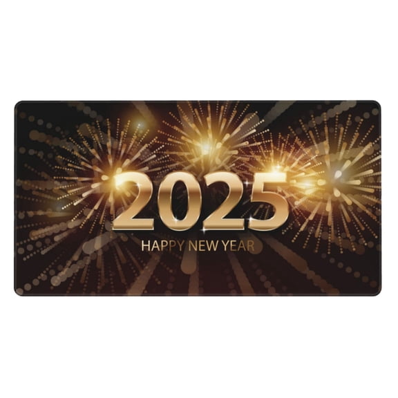 Kdxio Happy New Year 2025 B Print Large Gaming Mouse Pad,Non-Slip Base,Water Resist Keyboard Pad for Gamer,Office & Home,29.5 x 15.8 in