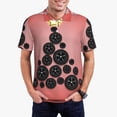 thumbnail image 1 of Kdxio Happy New Year3 Print Men's Short Sleeve Polo Shirt,Midweight Men's Shirt-Small, 1 of 5