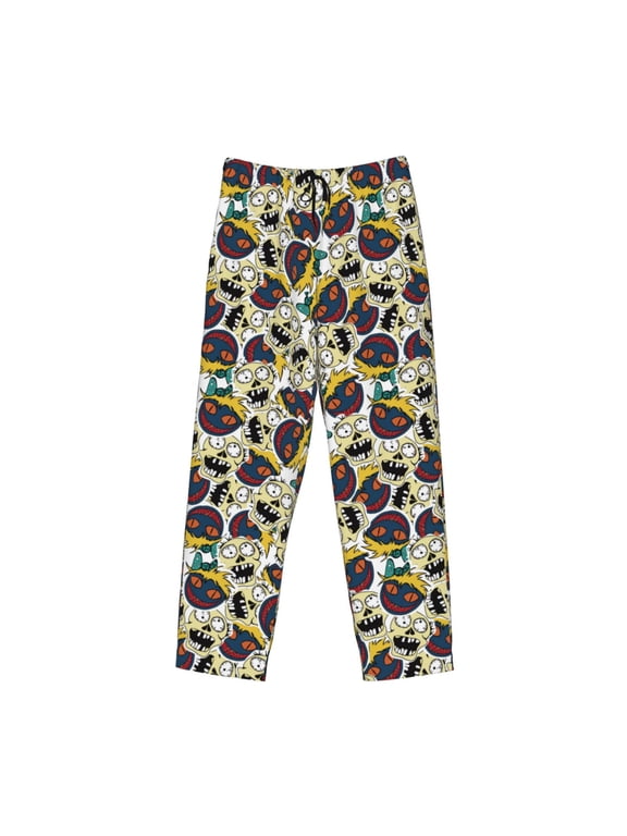 Happy Skeleton Print Men's Sleep Pajama Pant Lounge Pants with Pockets