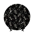 thumbnail image 1 of Kdxio Happy Skeletons Dancing Bone China Decorative Plate Ceramic Decorative Plate for Home Office Wall Stand Decorative Plates for Home Bedroom-6in, 1 of 6