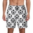 thumbnail image 1 of Kdxio Happy Soccer Print Men's Swim Trunks with Compression Liner 7 Inch Inseam Quick Dry Swim Shorts, 1 of 7