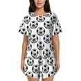 thumbnail image 1 of Kdxio Happy Soccer Print Pajamas Sets for Women Short-Sleeved Pjs with Lounge Shorts Two Piece Sleepwear S-4XL, 1 of 9
