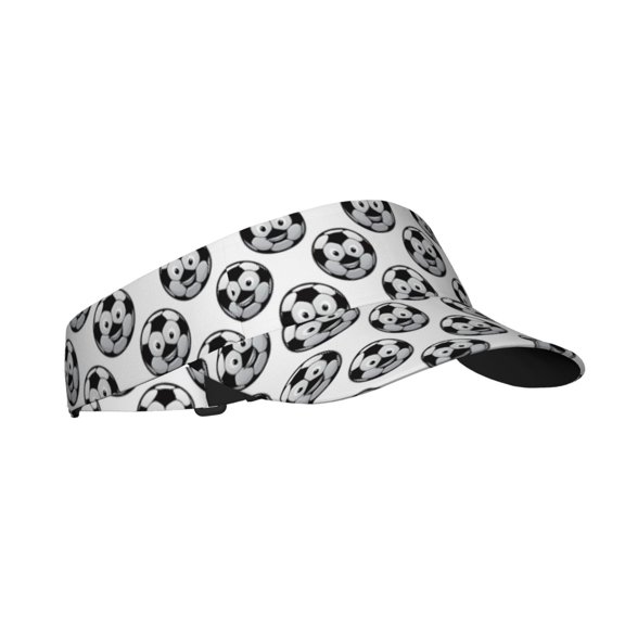 Kdxio Happy Soccer Print Sun Visor Hat Golf Visor Adjustable Velcro Outdoor Sports Cap for Men Women