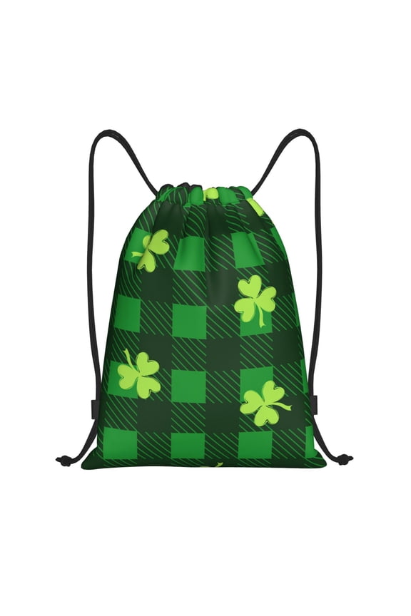 Happy St. Patrick's Day5 Print Drawstring Backpack Bag,Waterproof Draw String Back Sack, Gym Drawstring Bags Swim Bag For Unisex