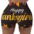 thumbnail image 1 of Kdxio Happy Thanksgiving 1 Print Workout Shorts for Women Seamless Soft Smooth Gym Yoga Scrunch Active Shorts, 1 of 5