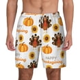 thumbnail image 1 of Kdxio Happy Thanksgiving Day Print Men'S Swim Trunks With Compression Liner 7 Inch Inseam Quick Dry Swim Shorts, 1 of 7