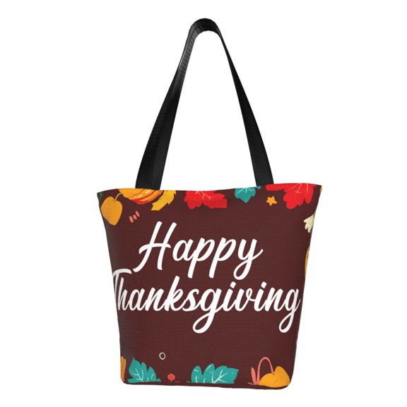 Kdxio Happy Thanksgiving Women Reusable Grocery Bags Foldable Ripstop,Reusable Shopping Bags for Shopping,Gym,Gift