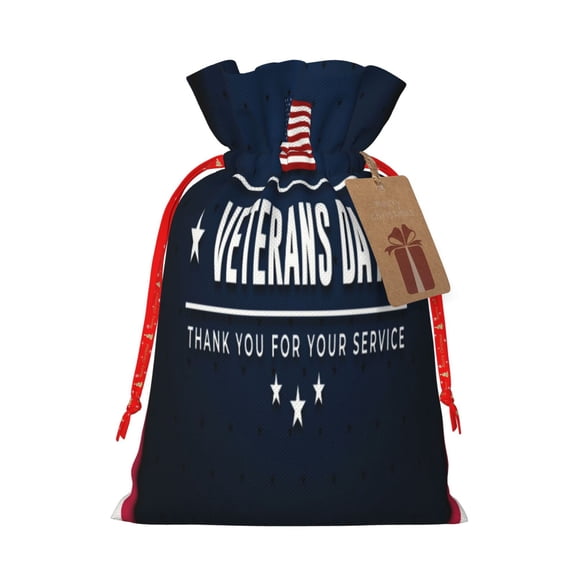 Kdxio Happy Veterans Day Christmas Gift Bags, Birthday gift bags Xmas Presents Bags Holiday Gift Bags for Christmas Gifts, Weddings and Birthday-Medium