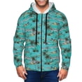 thumbnail image 1 of Kdxio Hawaii Palms Print Men Hoodies Casual Hoodies for Men with Zip Pockets Full Zip Long Sleeve Sweatshirt Sports Hooded Jacket-X-Large, 1 of 5