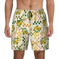 thumbnail image 1 of Kdxio Hawaii Palms Print Men's Swim Trunks with Compression Liner 7 Inch Inseam Quick Dry Swim Shorts, 1 of 7