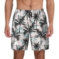 thumbnail image 1 of Kdxio Hawaii Palms Print Men's Swim Trunks with Compression Liner 7 Inch Inseam Quick Dry Swim Shorts, 1 of 7