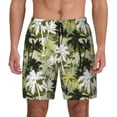 thumbnail image 1 of Kdxio Hawaii Palms Print Men's Swim Trunks with Compression Liner 7 Inch Inseam Quick Dry Swim Shorts, 1 of 7