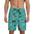 thumbnail image 1 of Kdxio Hawaii Palms Print Mens Sleep Shorts Bottoms Soft Comfy Pajama Wear Pants with Drawstring Pockets, 1 of 7