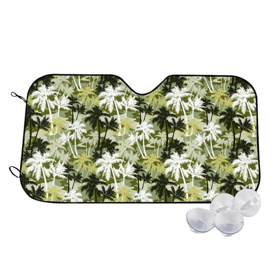 Kdxio Hawaii Palms Print Windshield Sun Shade,UV Rays and Sun Heat Protection,Sunshade for Car Windshield,Car Shade Front Windshield - Medium