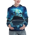 thumbnail image 1 of Kdxio Hawaiian Beach Pirate Moon Print Womens Oversized Hoodies Sweatshirts Hooded Pullover Tops Sweaters Casual-Small, 1 of 7
