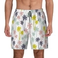 thumbnail image 1 of Kdxio Hawaiian Coconut Tree Print Men's Swim Trunks with Compression Liner 7 Inch Inseam Quick Dry Swim Shorts, 1 of 7