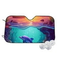 thumbnail image 1 of Kdxio Hawaiian Island Dolphin Print Windshield Sun Shade,UV Rays and Sun Heat Protection,Sunshade for Car Windshield,Car Shade Front Windshield -, 1 of 5
