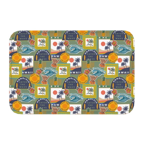 Kdxio Hawaiian Style,16" x 24", Non-Slip Front Door Mats,Outdoor Welcome Mat Washable