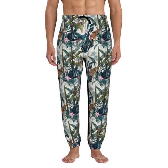 Kdxio Hawaiian Style Pattern Joggers,Sweatpants for Men with Pockets-Medium