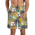 thumbnail image 1 of Kdxio Hawaiian Style Pattern Mens Casual Shorts - Drawstring Summer Beach Sports Shorts for Men, 1 of 9