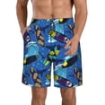 thumbnail image 1 of Kdxio Hawaiian Style Pattern Mens Casual Shorts - Drawstring Summer Beach Sports Shorts for Men, 1 of 9