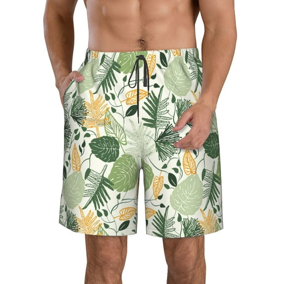 Kdxio Hawaiian Style Pattern Mens Casual Shorts - Drawstring Summer Beach Sports Shorts for Men