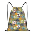 thumbnail image 1 of Kdxio Hawaiian Style Print Drawstring Backpack Bag,Waterproof Draw String Back Sack, Gym Drawstring Bags Swim Bag For Unisex, 1 of 9