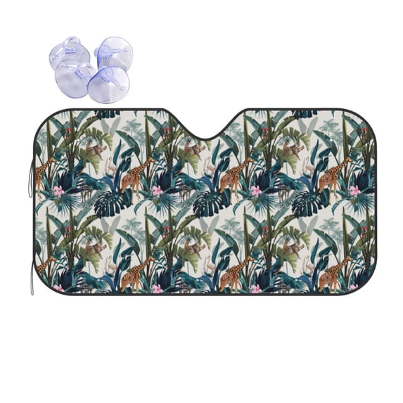 Kdxio Hawaiian Style Print Front Windshield Sun Shade,Folding Auto Sunshade for Car Truck SUV-