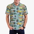 thumbnail image 1 of Kdxio Hawaiian Style Print Men's Short Sleeve Polo Shirt,Midweight Men's Shirt, 1 of 6