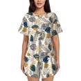 thumbnail image 1 of Kdxio Hawaiian Style Print Pajamas Sets for Women Short-Sleeved Pjs with Lounge Shorts Two Piece Sleepwear S-4XL, 1 of 1