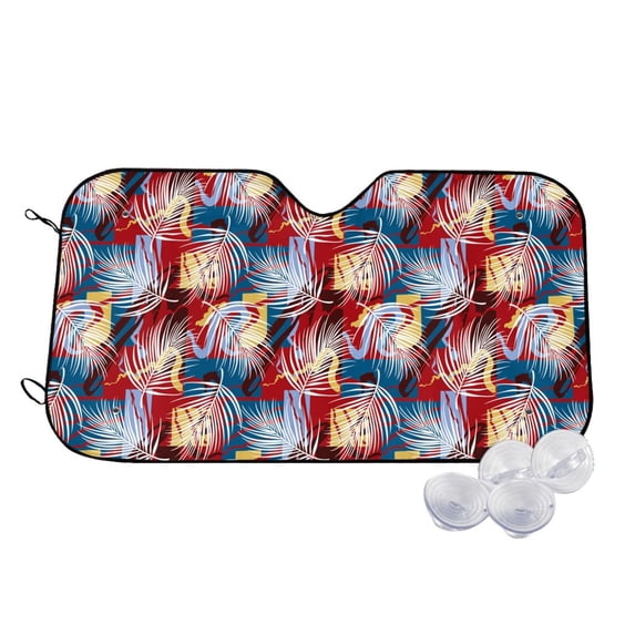 Kdxio Hawaiian Style Print Windshield Sun Shade,UV Rays and Sun Heat Protection,Sunshade for Car Windshield,Car Shade Front Windshield - Medium