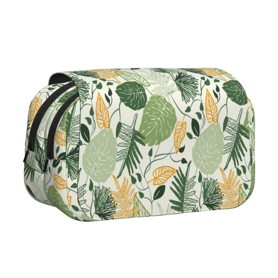 Kdxio Hawaiian Style for Double Compartment Pen Case Oxford Organizer with Zipper Pockets for Students Artists