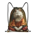 thumbnail image 1 of Kdxio Haystack Meditating Cat Print Drawstring Backpack Bag,Waterproof Draw String Back Sack, Gym Drawstring Bags Swim Bag For Unisex, 1 of 5