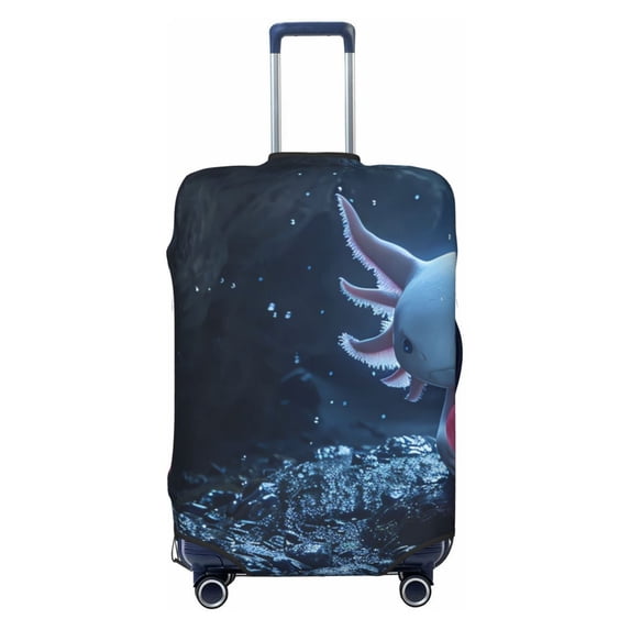 Kdxio Heart Axolotl Pattern Luggage Cover for Travel,Elastic and Durable,Fits 18-32 Inch,Anti-Scratch Suitcase Protector-No luggage included