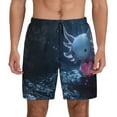 thumbnail image 1 of Kdxio Heart Axolotl Print Men's Swim Trunks with Compression Liner 7 Inch Inseam Quick Dry Swim Shorts, 1 of 5