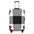 thumbnail image 1 of Kdxio Heart Black Buffalo Plaid Gingham Pattern Luggage Cover for Travel,Elastic and Durable,Fits 18-32 Inch,Anti-Scratch Suitcase Protector, 1 of 9