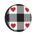 thumbnail image 1 of Kdxio Heart Black Buffalo Plaid Gingham for Tire Cover Wheel Protectors Tyre Covers Weatherproof Wheel Covers Universal Fit for Trailer Rv SUV Truck Camper Travel Trailers 16 inch, 1 of 8