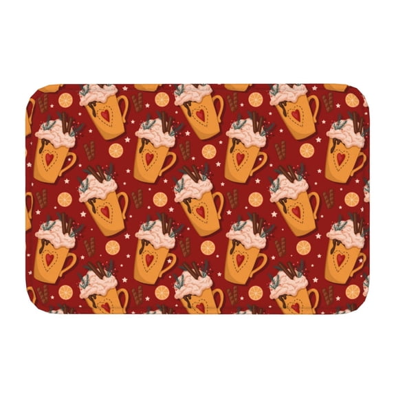 Kdxio Heart Christmas Hot Cocoa,16" x 24", Non-Slip Front Door Mats,Outdoor Welcome Mat Washable