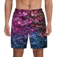 thumbnail image 1 of Kdxio Heart Confetti on Glitter Print Men's Swim Trunks with Compression Liner 7 Inch Inseam Quick Dry Swim Shorts, 1 of 5