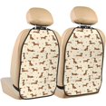 thumbnail image 1 of Kdxio Heart Dachshund Print 2 Pack Car Kick Mat Seat Cover Back Protector Mat with Pockets for Organizer Backseat Protector and Storage Anti Kick Pad for Vehicles, 1 of 9
