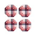 thumbnail image 1 of Kdxio Heart Plaid Funny Coasters,4 Pcs Leather Coasters,Housewarming Gifts,Protect Furniture from Water Marks Scratch and Damage, 1 of 8
