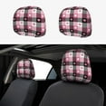 thumbnail image 1 of Kdxio Heart Plaid Pattern Print 2 Piece Car Head Rest Covers Set Auto Front/Rear Seats Headrest Cover Universal Fit Most Cars,Sedan, SUV, 1 of 9