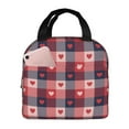 thumbnail image 1 of Kdxio Heart Plaid Print Insulated Lunch Bag,Reusable Tote Lunch Box for Women Men,Leakproof Cooler Lunch Bags for Work Office Travel Picnic, 1 of 6