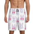 thumbnail image 1 of Kdxio Heart Rabbit Print Mens Sleep Shorts Bottoms Soft Comfy Pajama Wear Pants with Drawstring Pockets, 1 of 7