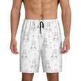 thumbnail image 1 of Kdxio Heart Rabbit Print Mens Sleep Shorts Bottoms Soft Comfy Pajama Wear Pants with Drawstring Pockets, 1 of 7
