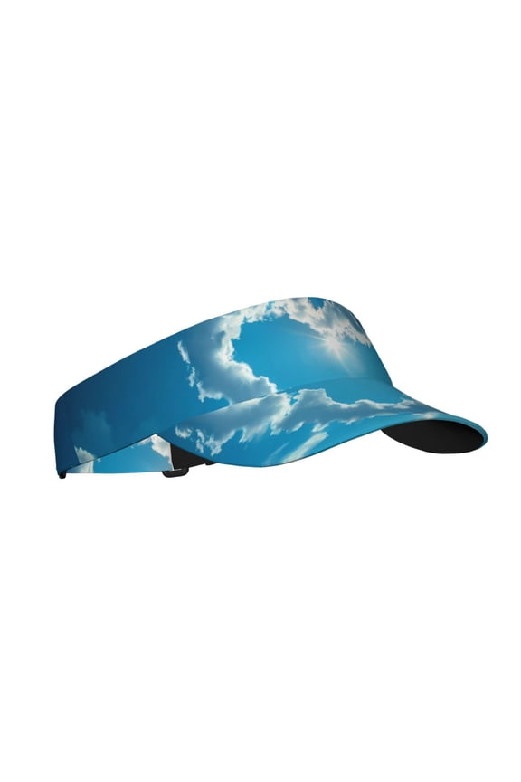 Heart Shaped Cloud Print Sun Visor Hat Golf Visor Adjustable Velcro Outdoor Sports Cap for Men Women