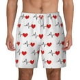 thumbnail image 1 of Kdxio Heartbeat Symbol Print Men'S Swim Trunks With Compression Liner 7 Inch Inseam Quick Dry Swim Shorts, 1 of 7