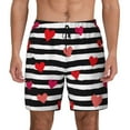 thumbnail image 1 of Kdxio Hearts And Lines1 Print Men's Swim Trunks with Compression Liner 7 Inch Inseam Quick Dry Swim Shorts, 1 of 5