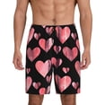 thumbnail image 1 of Kdxio Hearts Print Mens Sleep Shorts Bottoms Soft Comfy Pajama Wear Pants with Drawstring Pockets, 1 of 5